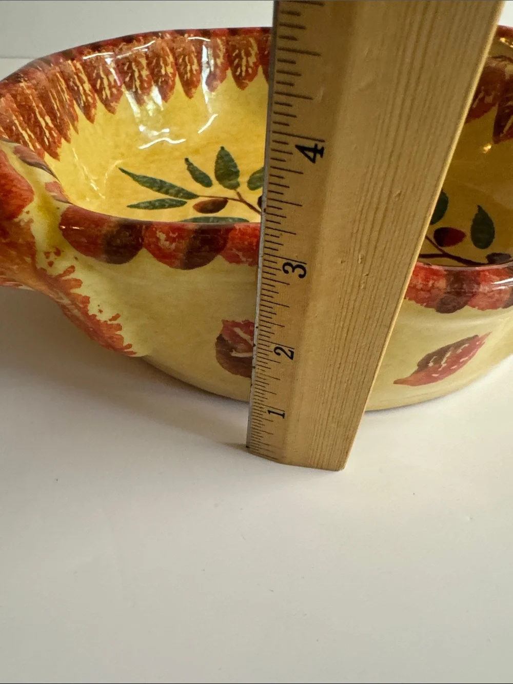 Vintage Italica Ars Hand Painted Cream Red Green Bowl.Made in Italy.Olive Branch
